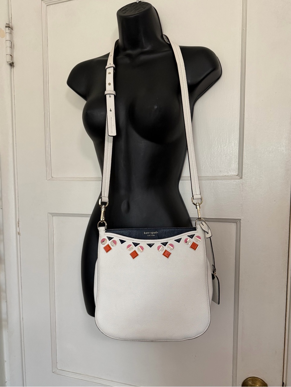 kate spade White Crossbody with colorful studs accents 🌷